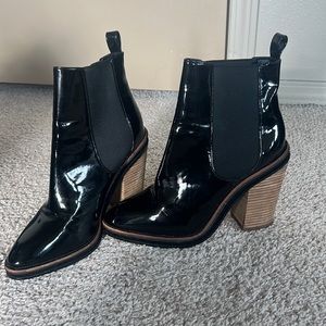 Aldo Patent Leather Heeled Booties